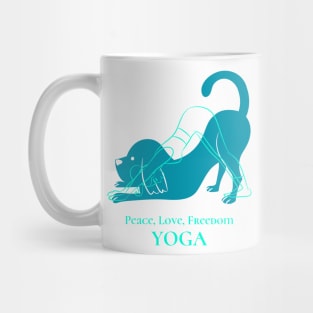 Peace, Love, Freedom, Yoga Mug